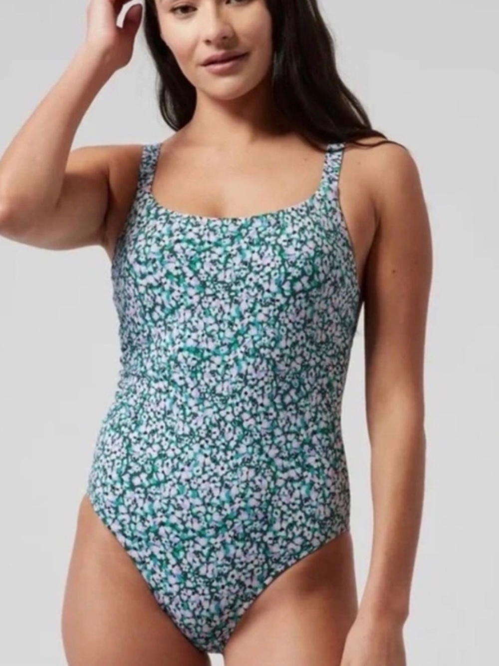 Athleta Hermosa Floral Print One Piece Swimsuit Size Large